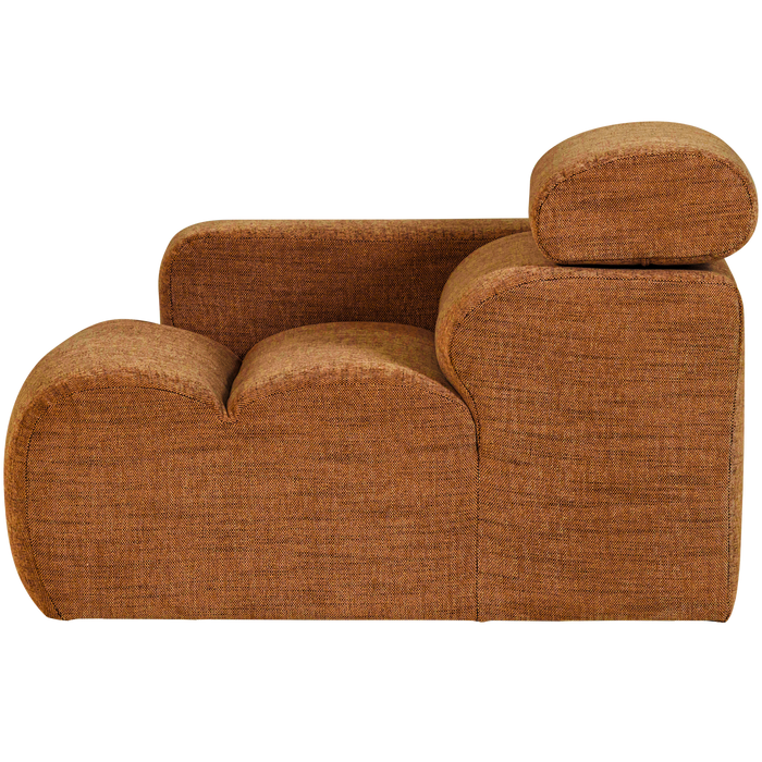 WOOOD Novi 1-Zits Element Bank Arm Links - Polyester - Oranje Melange