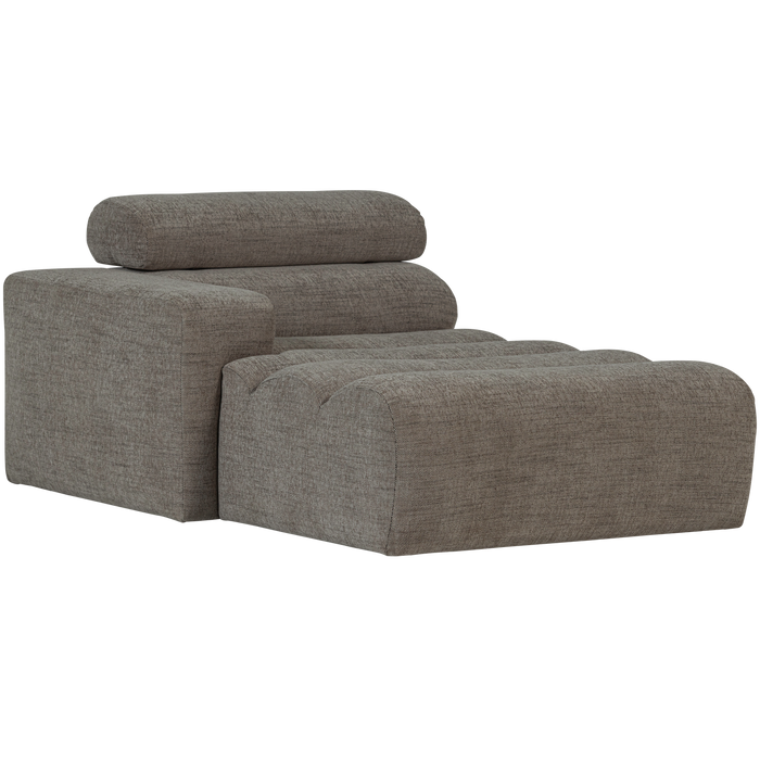 WOOOD Novi Chaise Longue Element Arm Links - Polyester- Grijs Melange