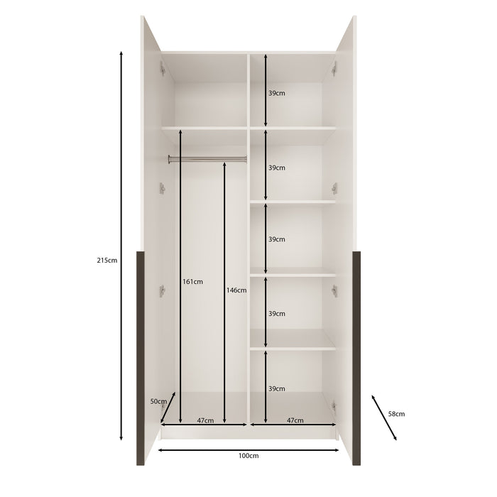 Meubella - Kledingkast Bruno - Eiken - 100 cm