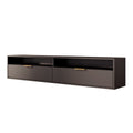 Meubella - TV-Meubel Qipp - Zwart - 175 cm