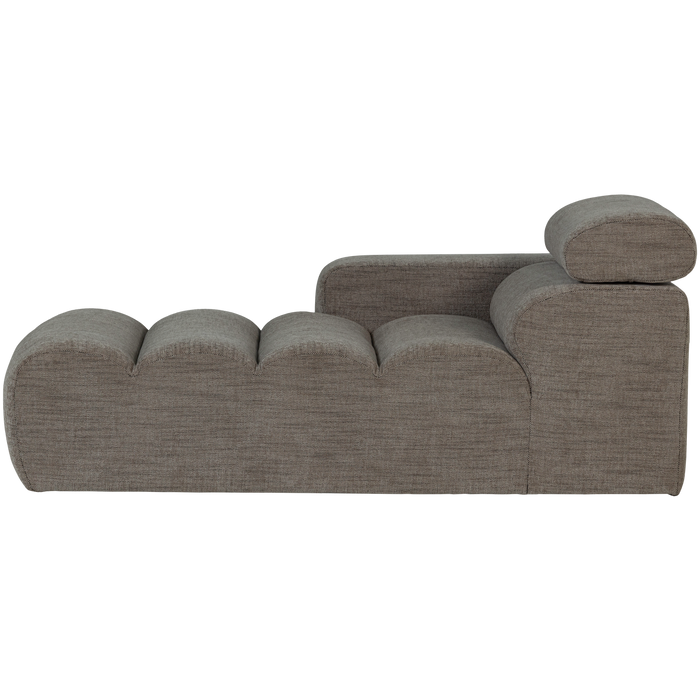 WOOOD Novi Chaise Longue Element Arm Links - Polyester- Grijs Melange