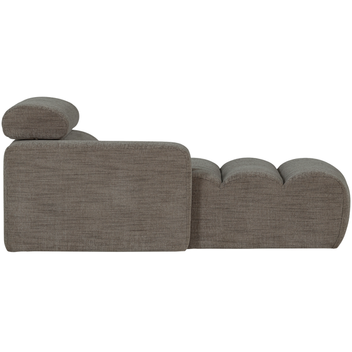 WOOOD Novi Chaise Longue Element Arm Links - Polyester- Grijs Melange