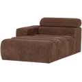 WOOOD Novi Chaise Longue Element Arm Links - Ribstof - Mokkabruin
