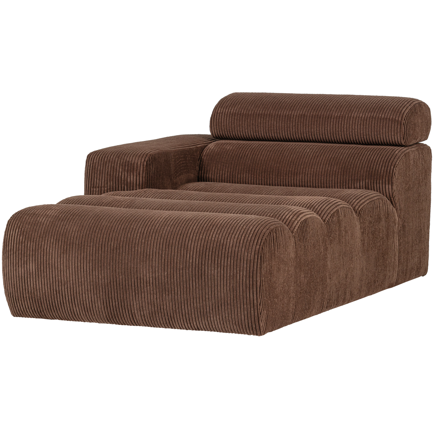 WOOOD Novi Chaise Longue Element Arm Links - Ribstof - Mokkabruin