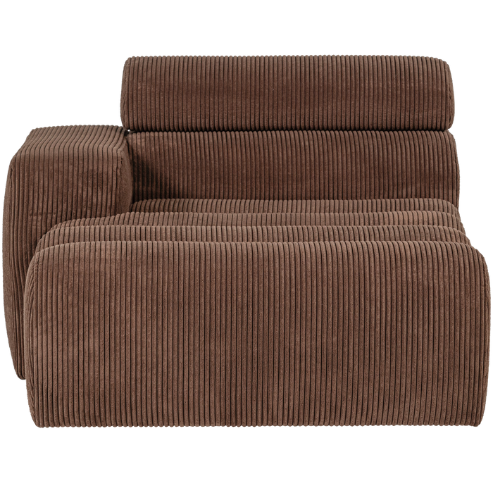 WOOOD Novi Chaise Longue Element Arm Links - Ribstof - Mokkabruin
