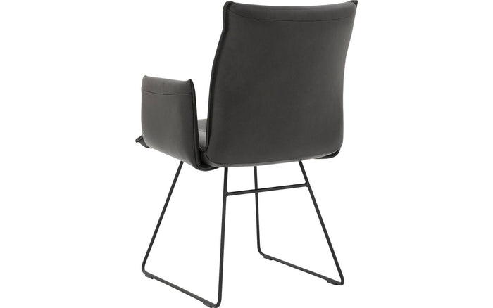 Goossens  Eetkamerstoel Nica, Gestoffeerde armleuning -  Leder met