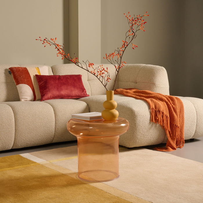 Bijzettafel Hannover - Oranje - Transparant Glas