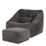 icon Natalia Zitzak Fauteuil met Poef - Ribfluweel - Houtskool