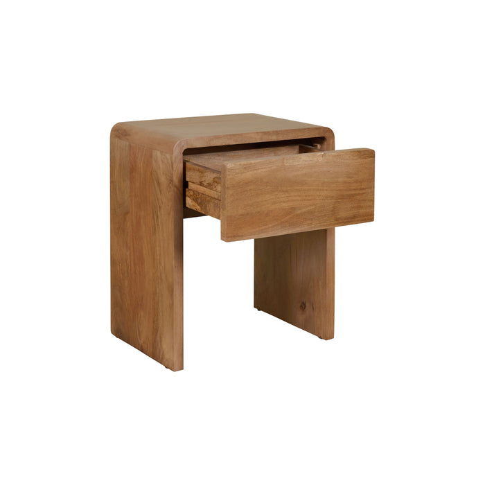 Nachtkastje Laros - Bruin - Mangohout - 45x55x32cm (BxHxD)