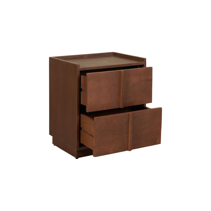 Nachtkastje Moura - Bruin - Mangohout - 45x52x33cm (BxHxD)
