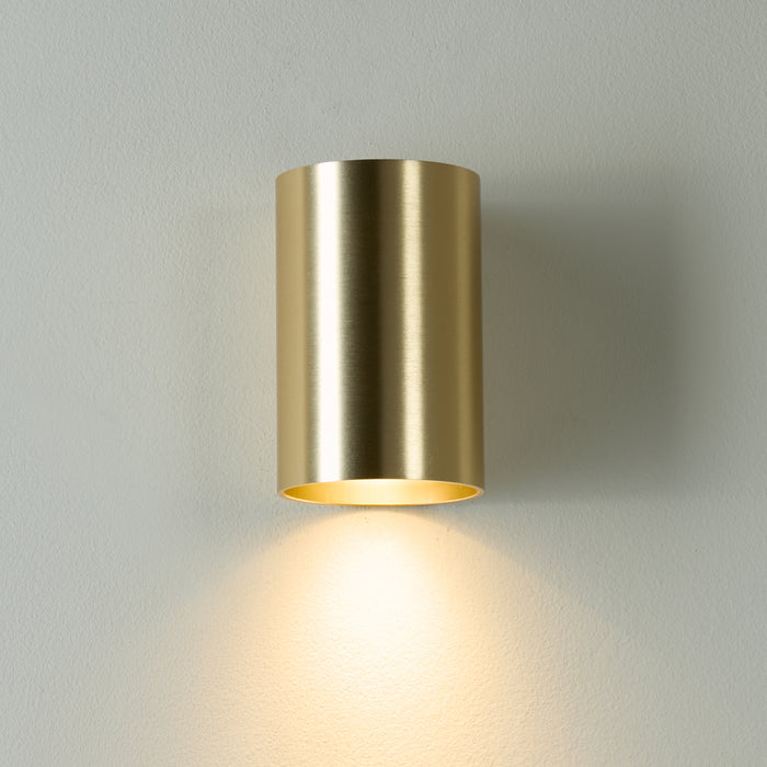 Searchlight Wall Wandlamp Cilinder - H 10 cm - Goud