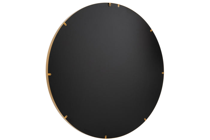 J-Line spiegel Rond Hoge Rand - metaal|glas - goud - large - Ø 110 cm