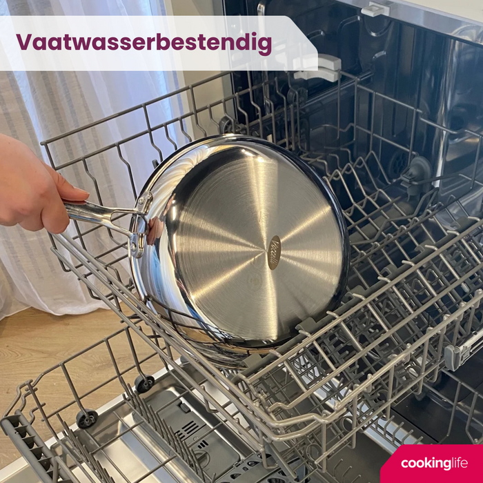 Cookinglife Koekenpan - TriPly RVS - ø 24 cm - zonder anti-aanbaklaag