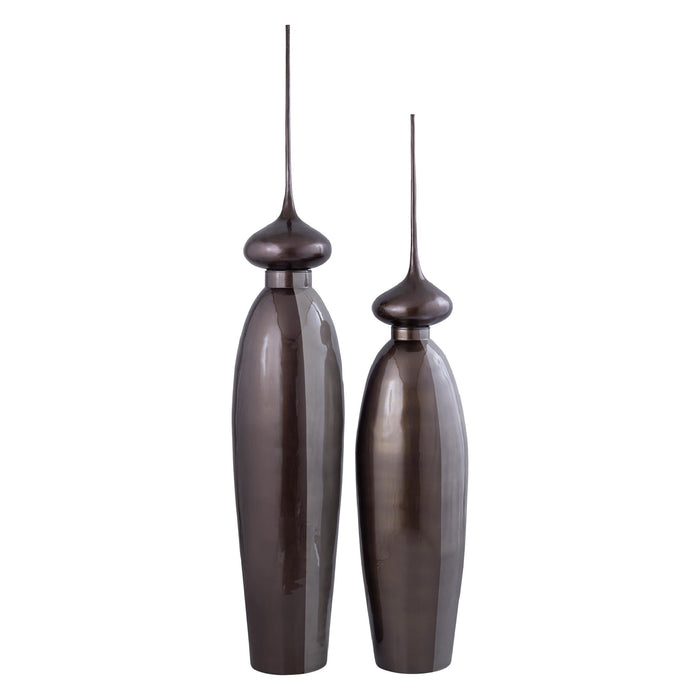 PTMD Elinur Cream Glass Bottle Statue With Alu Top L