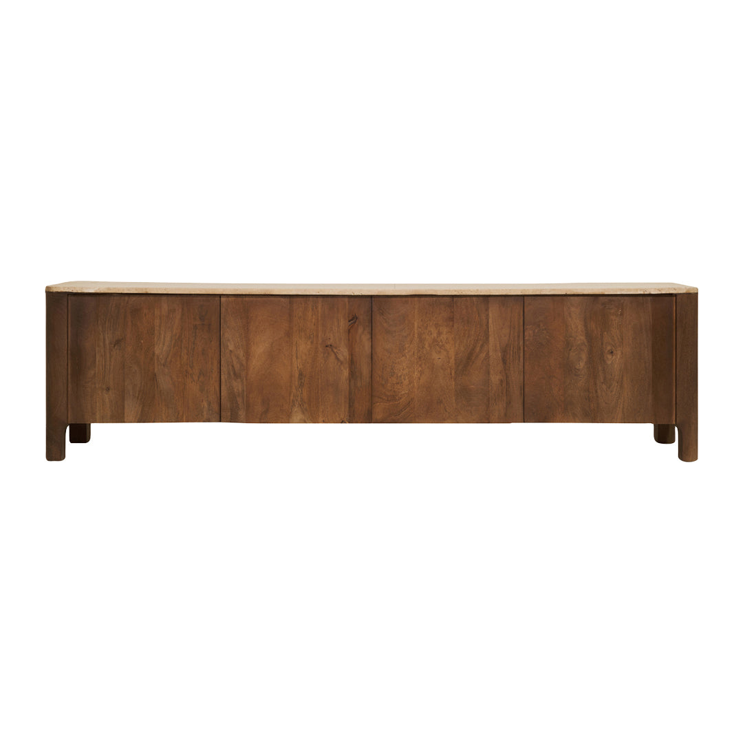 by fonQ Brato Tv-meubel met Marmeren Blad B 210 cm - Mangohout