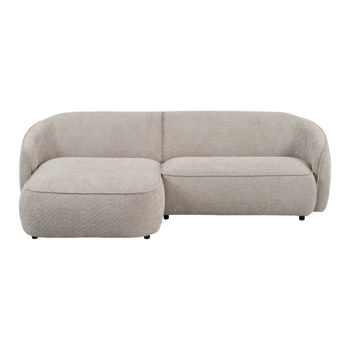 by fonQ Chubby Hoekbank met Chaise Longue Links - Bouclé Greige