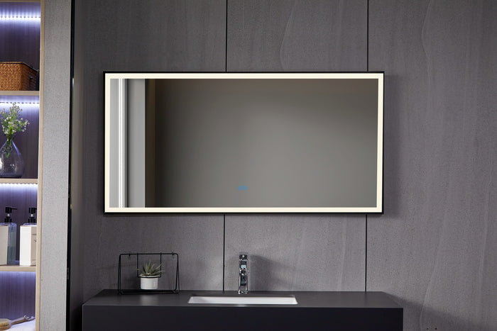 Vtw Living - Badkamerspiegel - Zwart frame - Anti Condens - 80 cm