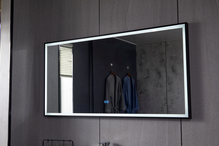 Vtw Living - Badkamerspiegel - Zwart frame - Anti Condens - 80 cm