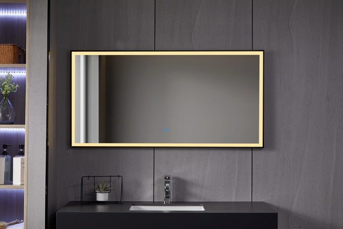 Vtw Living - Badkamerspiegel - Zwart frame - Anti Condens - 80 cm