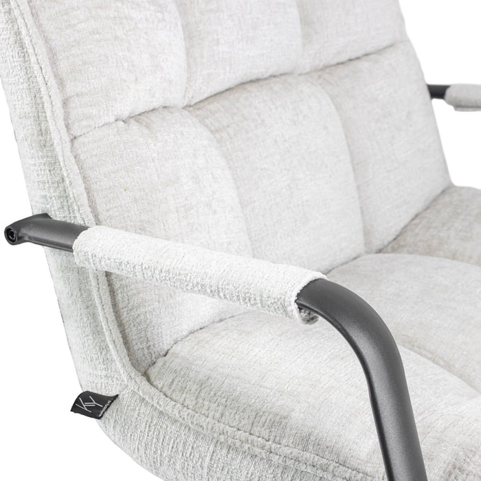Draaifauteuil Met Armleuning - Fauteuil - Wit - 70 x 80 x 100 cm