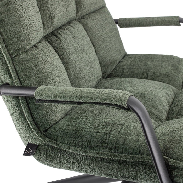 Draaifauteuil Met Armleuning - Fauteuil - Groen - 70 x 80 x 100 cm