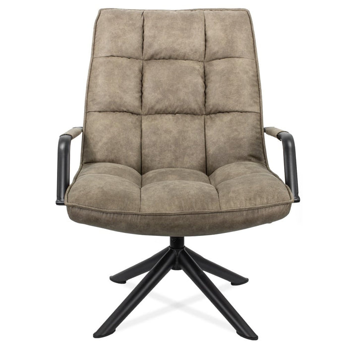 Draaifauteuil Met Armleuning - Fauteuil - Taupé - 70 x 80 x 100 cm