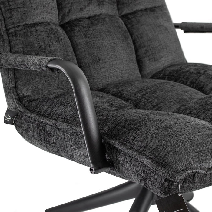 Draaifauteuil Met Armleuning - Fauteuil - Antraciet - 70 x 80 x 100 cm