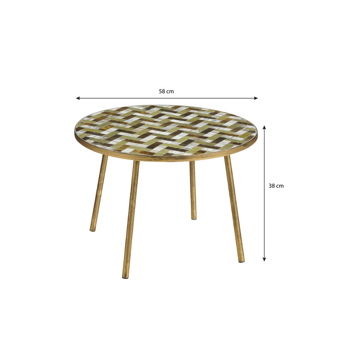 Mica Decorations Alanza Bijzettafel Buiten - H38 x Ø58 cm - Metaal