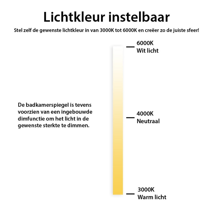 Badkamerspiegel met Vergrootglas - Verlichting - 160 x 80 cm