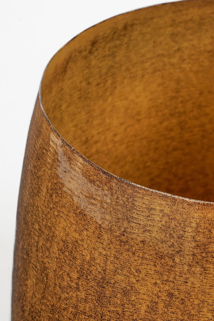 Mica Decorations Benson Bloempot - H16 x Ø19 cm - Metaal - Bruin