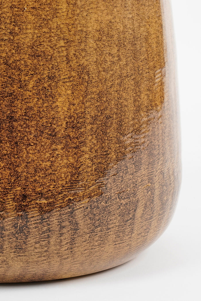 Mica Decorations Benson Bloempot - H16 x Ø19 cm - Metaal - Bruin