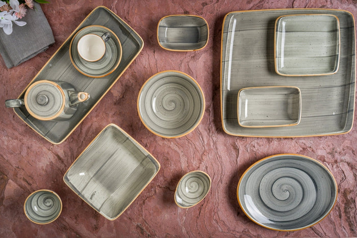 Bonna Serveerschaal - Aura Space - Porselein - 17x11.5 cm - set van 2