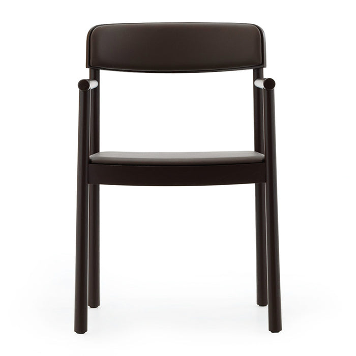 Normann Copenhagen Timb Eetkamerstoel met Armleuning - Leer - Bruin