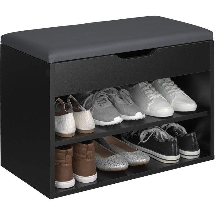 tectake® Schoenenkast Jasmina met zitkussen 60x30x43,5cm