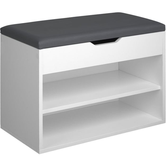 tectake® Schoenenkast Jasmina met zitkussen 60x30x43,5cm