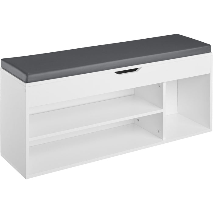 tectake® Schoenenkast Natalya met zitkussen 104x30x49cm