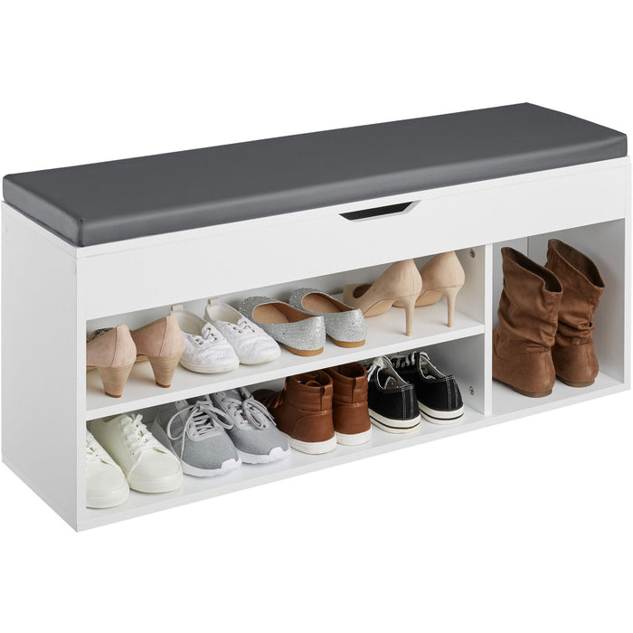 tectake® Schoenenkast Natalya met zitkussen 104x30x49cm