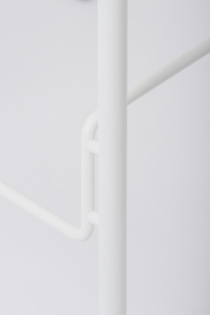 Leina bar tafel 70x70 whitewash, roze onderstel