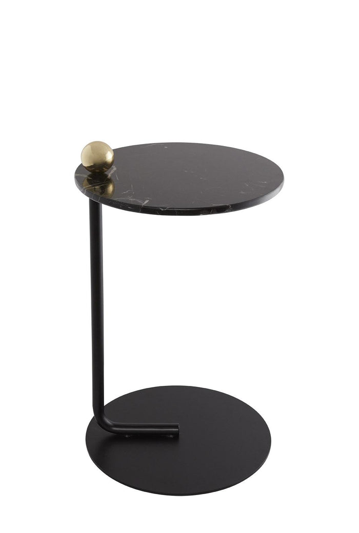 Castellum bijzettafel Ø40 Black|marmer