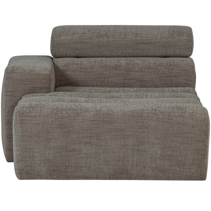 WOOOD Novi Chaise Longue Element Arm Links - Polyester- Grijs Melange