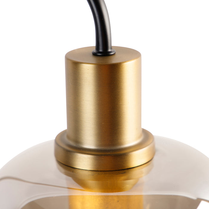 QAZQA Smart tafellamp zwart met goud en smoke glas incl. Wifi A60 -