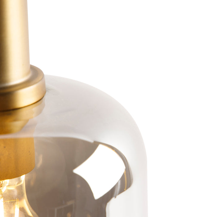 QAZQA Smart tafellamp zwart met goud en smoke glas incl. Wifi A60 -