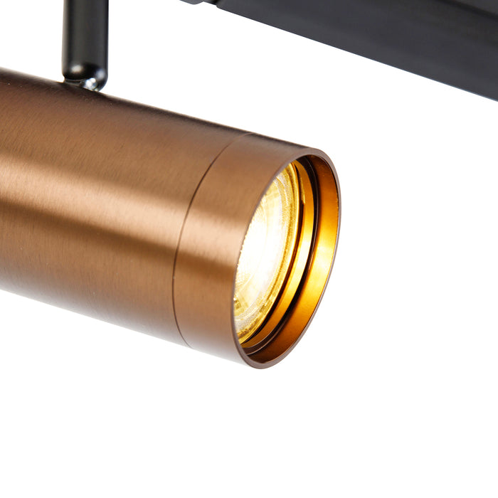 QAZQA Smart 1-fase railsysteem incl. 4 Wifi GU10 donkerbrons - Jeana