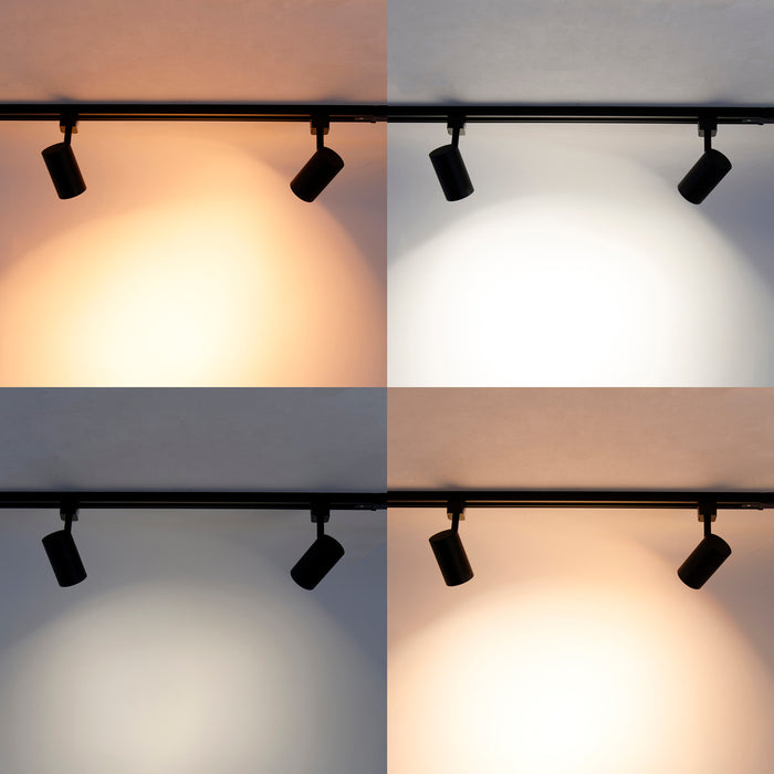 QAZQA Smart 1-fase railsysteem incl. 4 Wifi GU10 donkerbrons - Jeana