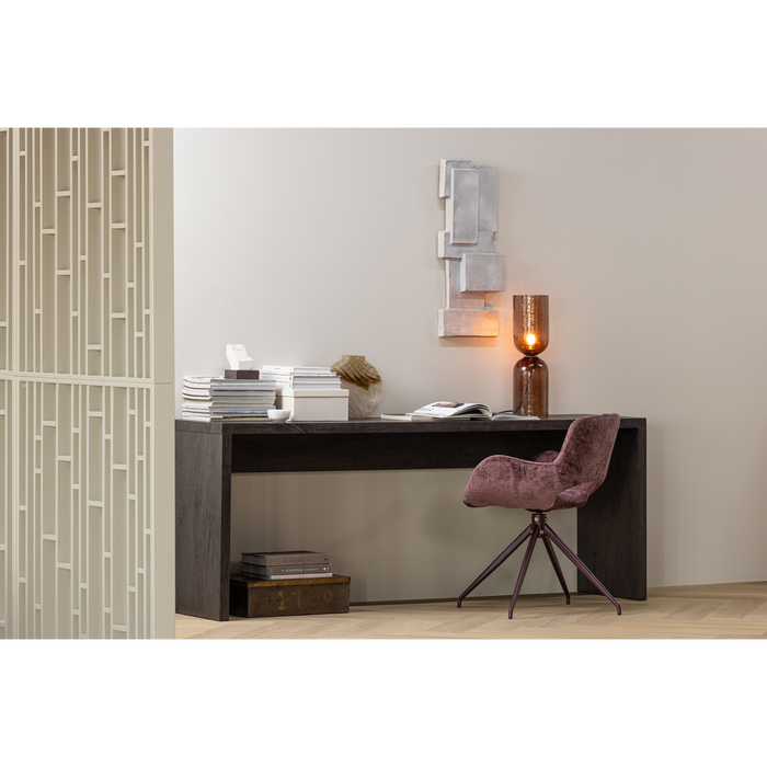 WOOOD Eliva Eetkamerstoel - Structure Velvet - Paars - Set van 2