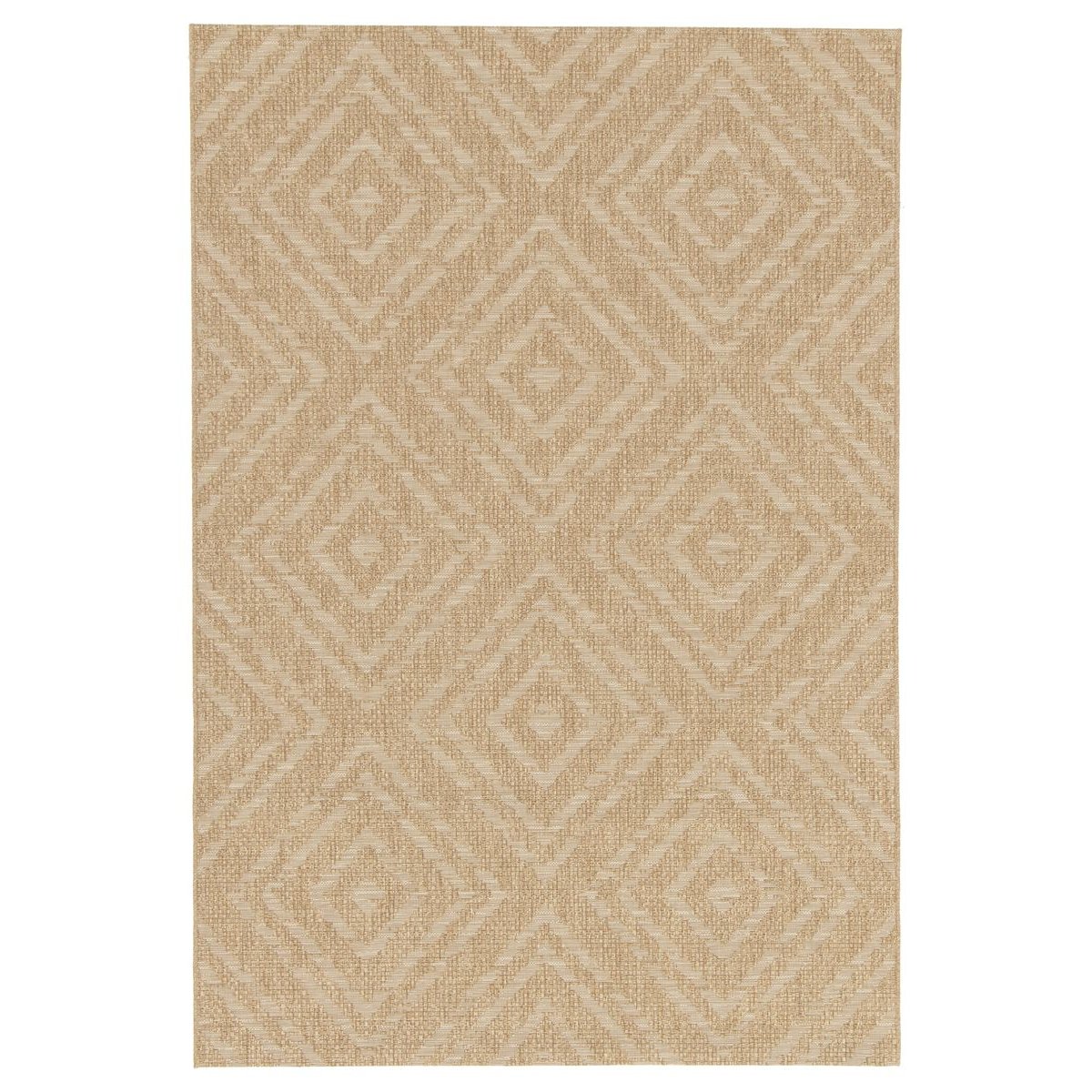 Boho&me Buitenkleed ruiten - Twill Zenith beige|wit - 200x290 cm