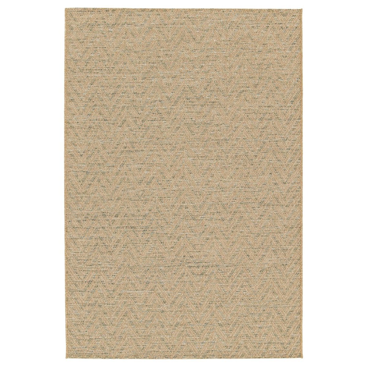 Boho&me Buitenkleed zig-zag  - Corde Chevron naturel|groen - 200x290
