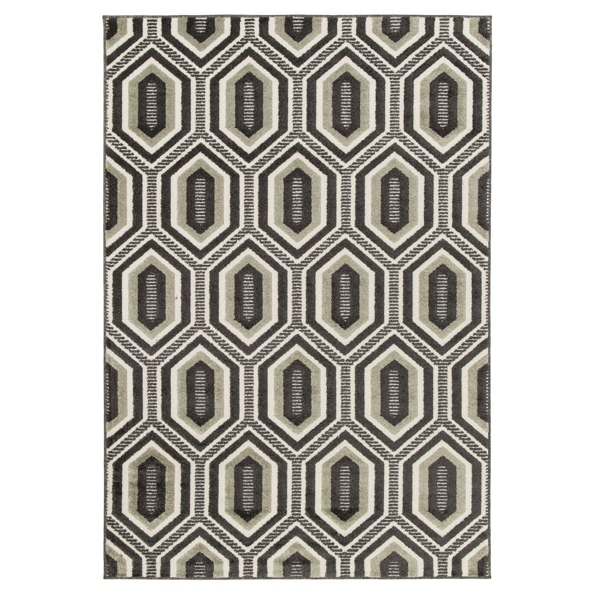 Amiah Modern vloerkleed - Forme Cristal antraciet - 160x230 cm