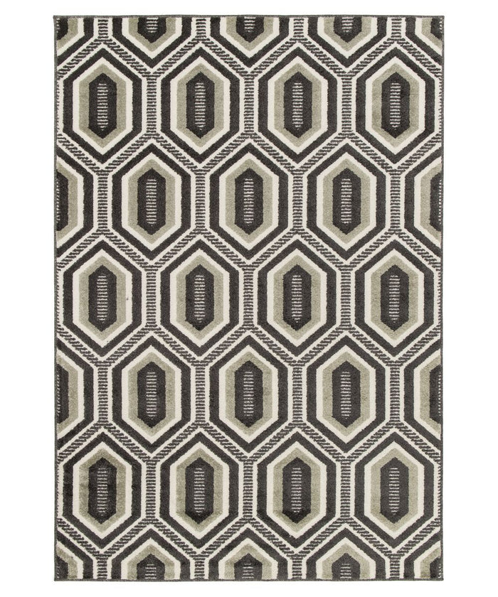 Amiah Modern vloerkleed - Forme Cristal antraciet - 160x230 cm