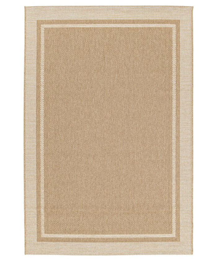 Boho&me Buitenkleed ruiten - Corde Cadre naturel|wit - 200x290 cm